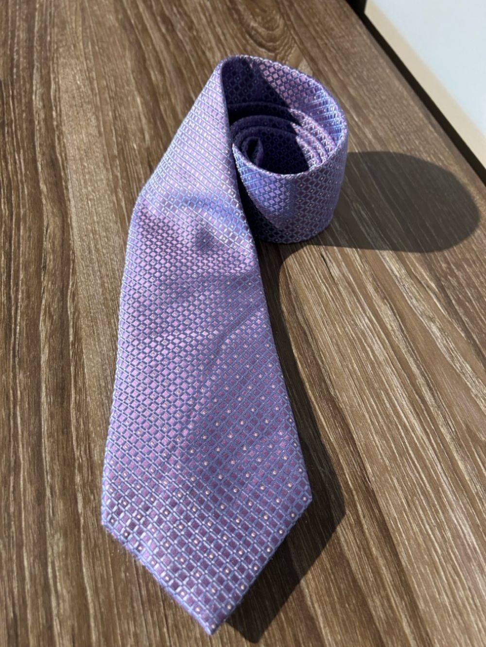 Balmain Lavender Geometric Silk Tie
